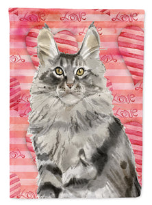 11" x 15 1/2" Polyester Maine Coon Cat Love Garden Flag 2-Sided 2-Ply