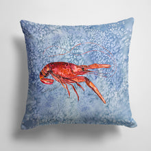 Load image into Gallery viewer, 14 in x 14 in Outdoor Throw PillowCrawfish Cool Water Fabric Decorative Pillow
