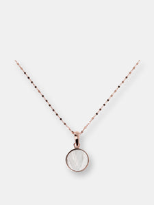 Stone Mini Disc Pendant Necklace - White Cultured Pearl