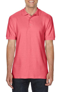 Gildan Mens Premium Cotton Sport Double Pique Polo Shirt (Coral Silk)