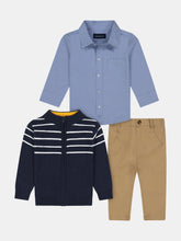 Load image into Gallery viewer, Baby Boys 3-Piece Zip Sweater Set