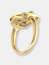Load image into Gallery viewer, Scorpio Citrine &amp; Diamond Constellation Signet Ring In 14K Yellow Gold Vermeil On Sterling Silver