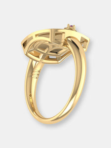 Scorpio Citrine & Diamond Constellation Signet Ring In 14K Yellow Gold Vermeil On Sterling Silver