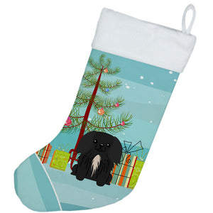 Merry Christmas Tree Pekingese Black Christmas Stocking