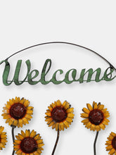 Load image into Gallery viewer, Metal Indoor Outdoor Sunflower Ladybug Welcome Sign Door Wall Decor