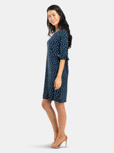 Load image into Gallery viewer, Blake Bell Sleeve Dress in Twilight Dot Parakeet