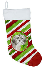 Load image into Gallery viewer, Shih Tzu Puppy Christmas Candy Stripe Christmas Stocking