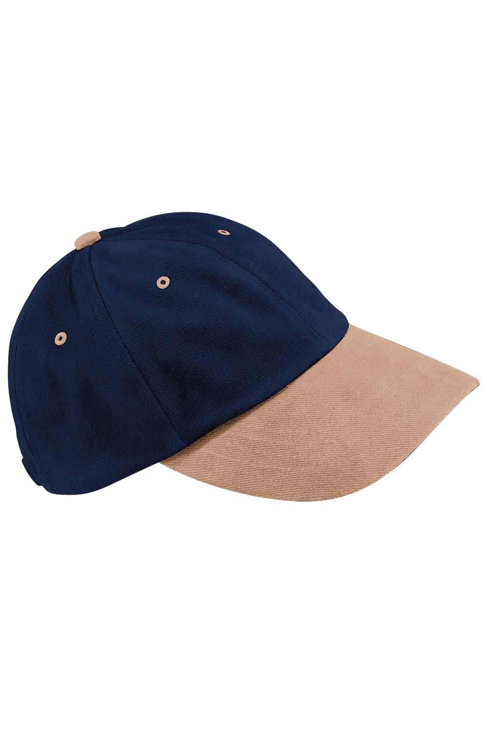 Beechfield Unisex Low Profile Heavy Brushed Cotton Baseball Cap (French Navy/Taupe)