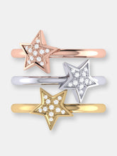 Load image into Gallery viewer, Tri-Color Dazzling Star Detachable Diamond Ring In 14K Gold &amp; Rose Gold Vermeil On Sterling Silver