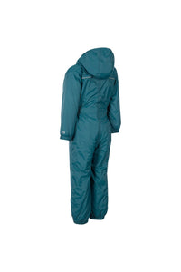 Trespass Little Kids Unisex Dripdrop Padded Waterproof Rain Suit (Teal)