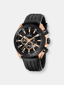Festina Men's Prestige F16900-1F52 Black Leather Quartz Fashion Watch