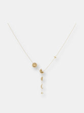 Load image into Gallery viewer, Moon Stages Diamond Y Necklace in 14K Yellow Gold Vermeil on Sterling Silver