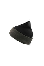 Load image into Gallery viewer, Wind Double Skin Beanie With Turn Up (Black/Gray)