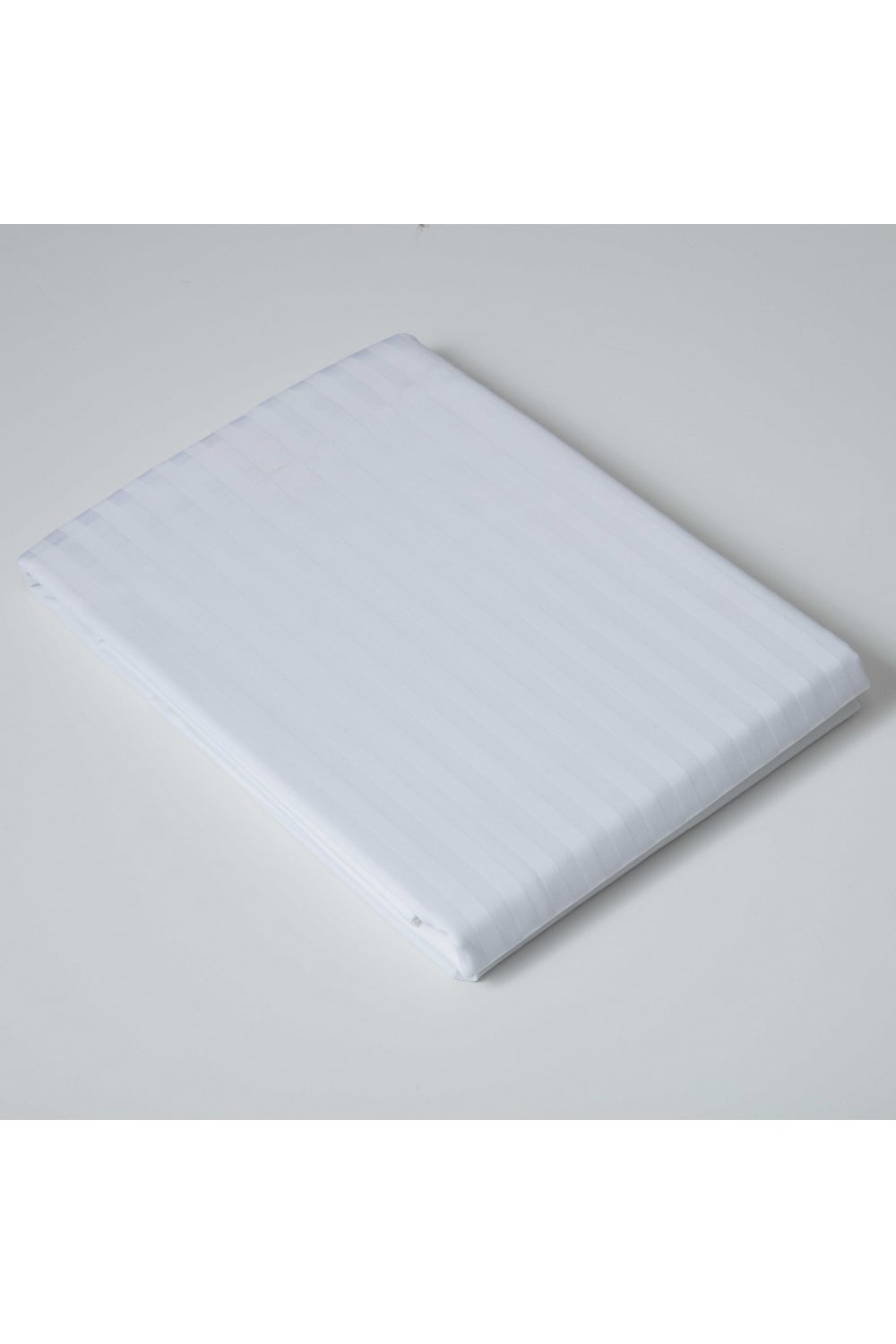 Belledorm 540 Thread Count Satin Stripe Flat Sheet (White) (Queen) (UK - Kingsize)