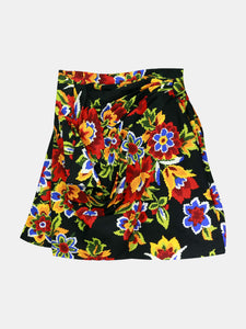 Carolina Herrera Women's Black Multi Dramatic Front Drape Mini Skirt