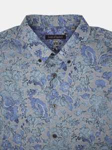 Morris York Floral Shirt Sea
