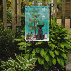Merry Christmas Tree Miniature Schnauzer Black Garden Flag 2-Sided 2-Ply