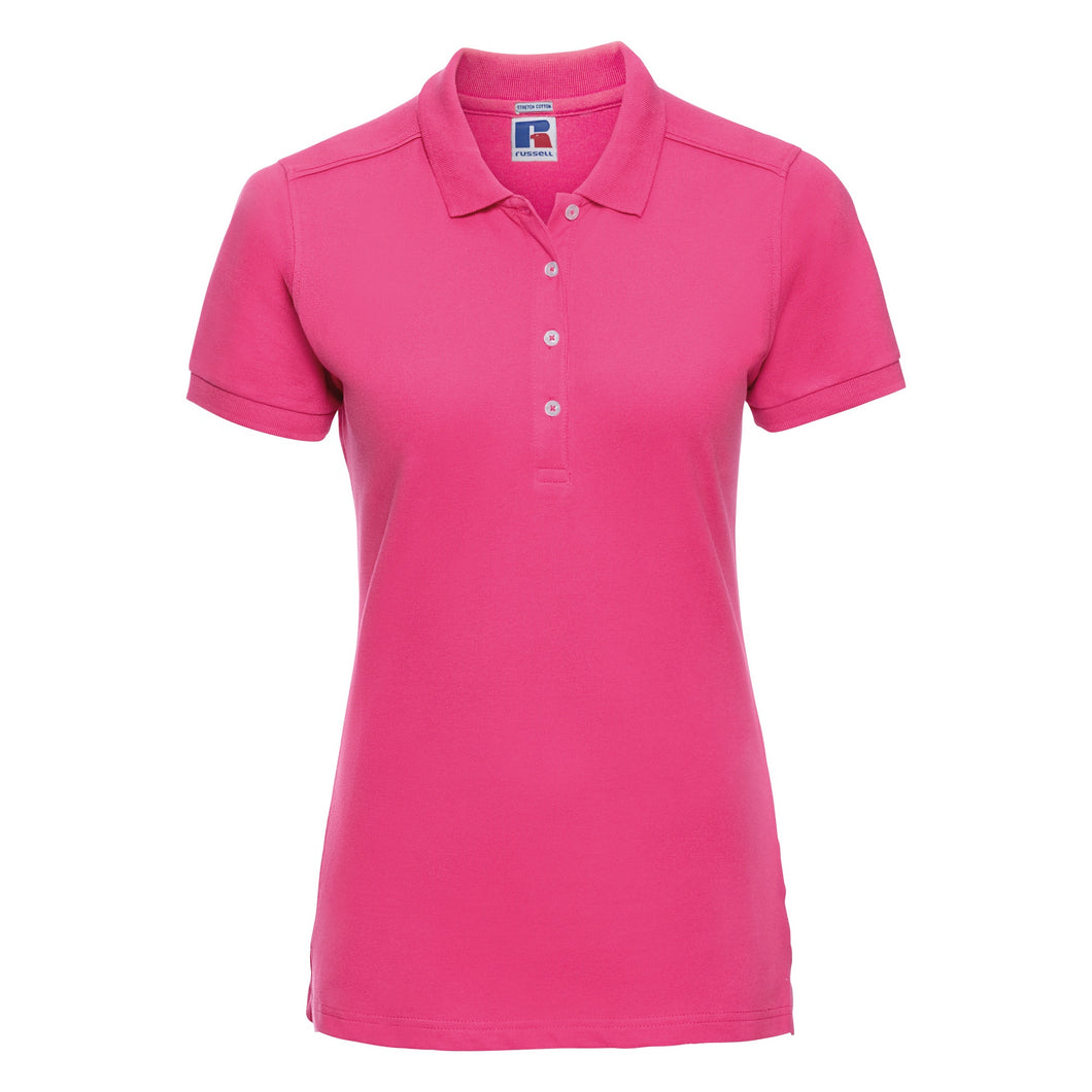 Russell Womens/Ladies Stretch Short Sleeve Polo Shirt (Fuchsia)