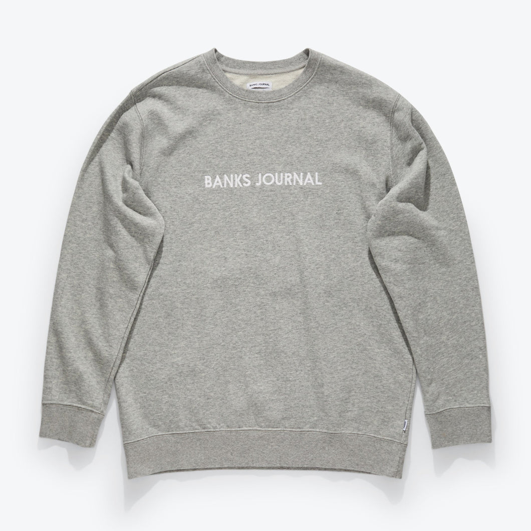 Label Crew Graphic Fleece Sweatshirt - Heather Gray