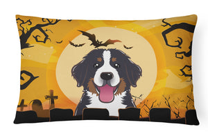 12 in x 16 in  Outdoor Throw Pillow Halloween Bernese Mountain Dog Canvas Fabric Decorative Pillow