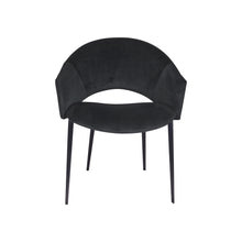 Load image into Gallery viewer, Puff Paste Harmony Black Upholstery Dining Chair With Conic Legs