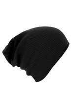 Load image into Gallery viewer, Beechfield® Unisex Slouch Winter Beanie Hat (Black)