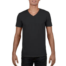 Load image into Gallery viewer, Gildan Adults Unisex Short Sleeve Premium Cotton V-Neck T-Shirt (Black)
