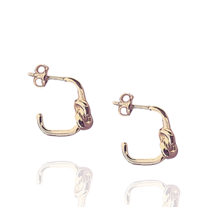 Semi Hoop Knot Sterling Silver Earring
