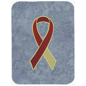 15 H x 12 L In. Burgundy And Ivory Ribbon For Head And Neck Cancer Awareness Glass Cutting Board, Large Size