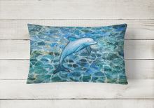 Load image into Gallery viewer, 12 in x 16 in  Outdoor Throw Pillow Dolphin Canvas Fabric Decorative Pillow