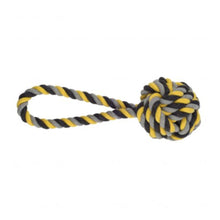 Load image into Gallery viewer, Ancol Jumbo Jaws Big Dog Rope Toy (Black/Yellow/Gray) (Ball Tugger)