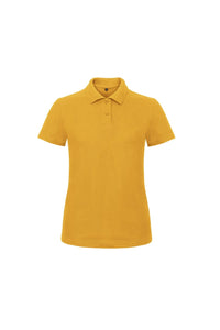 B&C Womens/Ladies ID.001 Plain Short Sleeve Polo Shirt (Chilli Gold)
