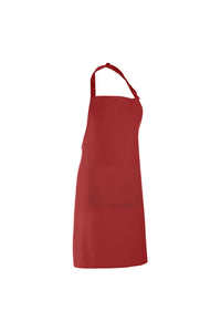 Ladies/Womens Colours Bip Apron With Pocket / Workwear (Pack Of 2) (Red) (One Size)