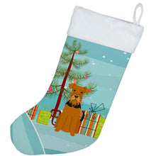 Load image into Gallery viewer, Merry Christmas Tree Airedale Christmas Stocking