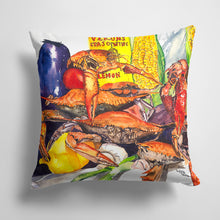 Load image into Gallery viewer, 14 in x 14 in Outdoor Throw PillowVeron&#39;s and Crabs Fabric Decorative Pillow