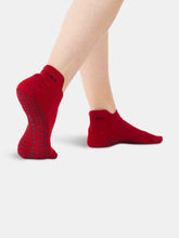 Load image into Gallery viewer, Emery Tab Back Sport Grip Sock - Red/Black