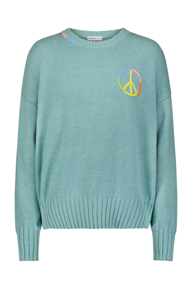 Cotton/Cashmere Peace Crew Sweater