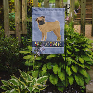Pug Welcome Garden Flag 2-Sided 2-Ply
