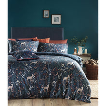Load image into Gallery viewer, Furn Richmond Duvet Set With Woodland And Botanical Design (Midnight Blue) (Double)
