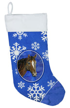 Load image into Gallery viewer, Horse Winter Snowflakes Holiday Christmas Stocking