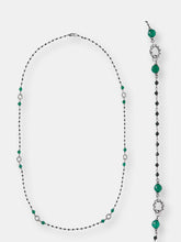 Load image into Gallery viewer, Green Onyx and Black Spinel Necklace