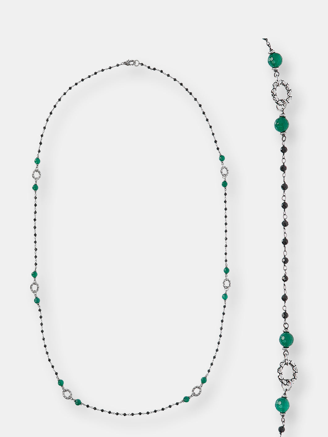 Green Onyx and Black Spinel Necklace