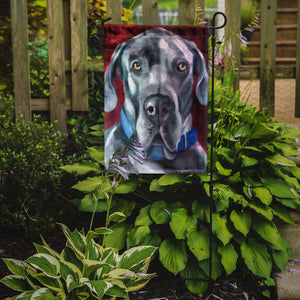 11 x 15 1/2 in. Polyester Great Dane Natural Ears Blue Collar Garden Flag 2-Sided 2-Ply