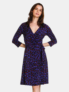 Perfect Wrap Dress - Wild Cat Orient Blue
