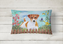 Load image into Gallery viewer, 12 in x 16 in  Outdoor Throw Pillow Jack Russell Terrier Spring Canvas Fabric Decorative Pillow