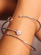 Load image into Gallery viewer, Moon-Crossed Lovers Adjustable Diamond Bangle in Sterling Silver