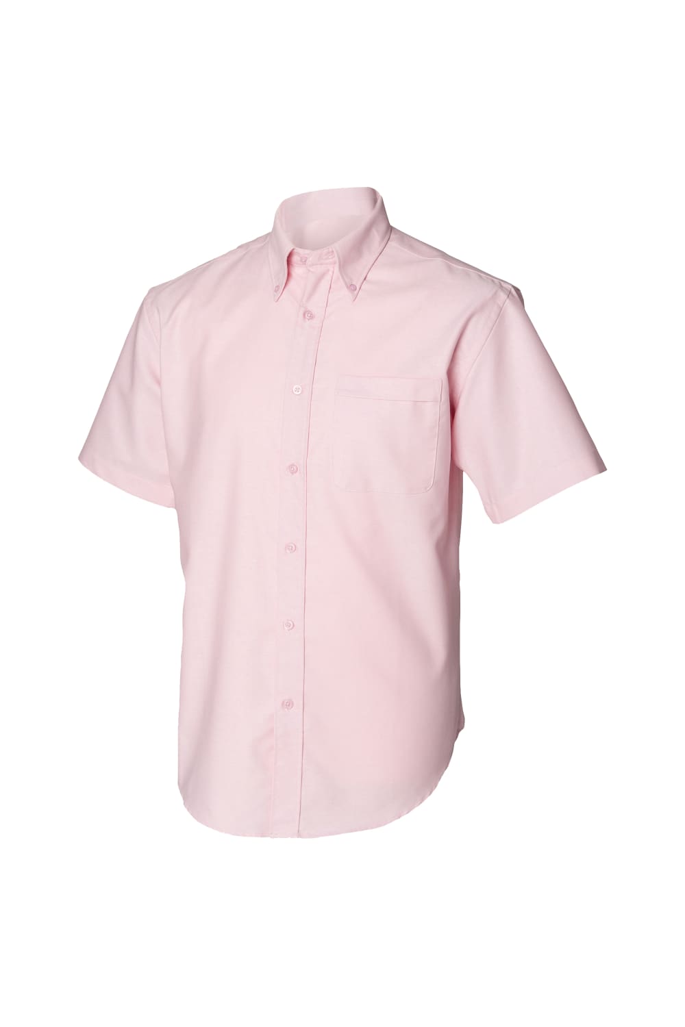 Henbury Mens Short Sleeve Classic Oxford Work Shirt (Pink)