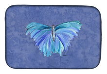 Load image into Gallery viewer, 14 in x 21 in Butterfly on Slate Blue Dish Drying Mat
