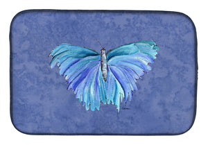 14 in x 21 in Butterfly on Slate Blue Dish Drying Mat