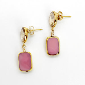 Pastel Pink Tile Earrings